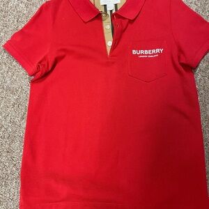 Burberry Kids Polo in Vibrant Red